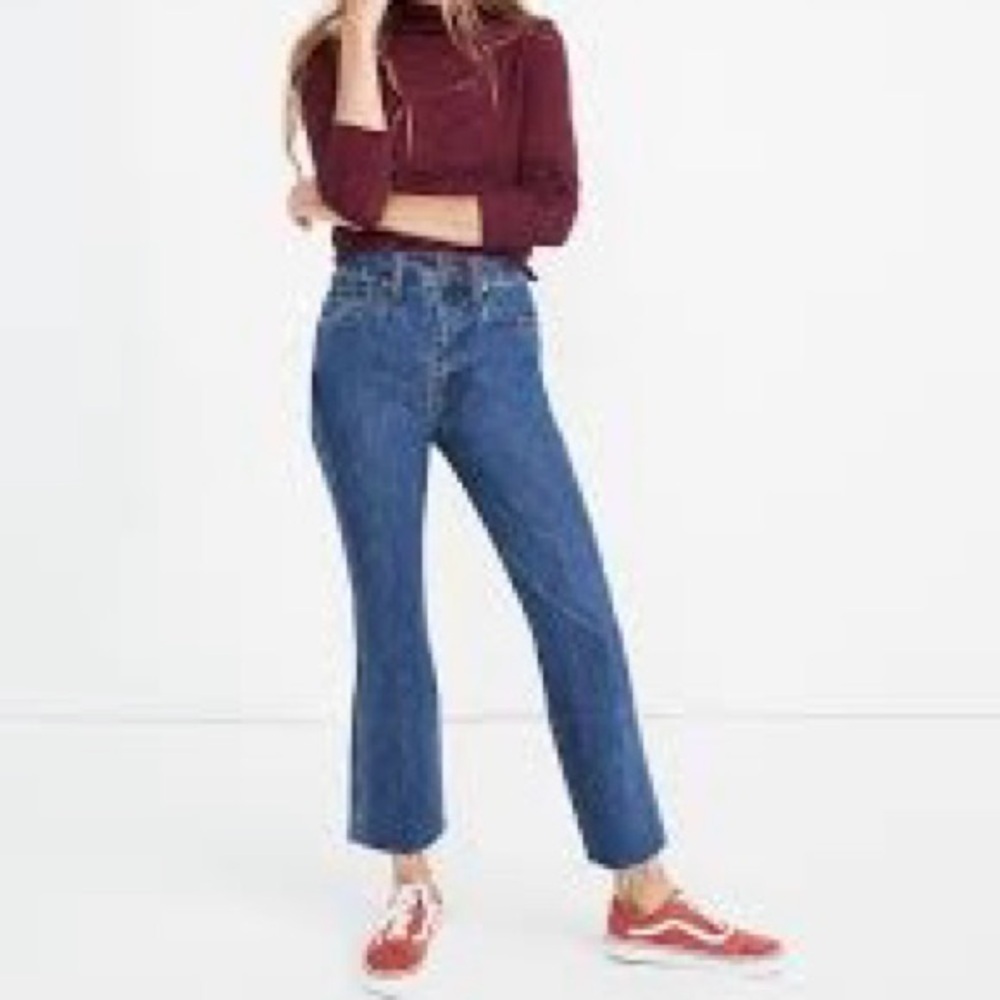 Madewell Rigid Demi Boot Crop Raw Hem Jeans in MacGill Wash Size 26